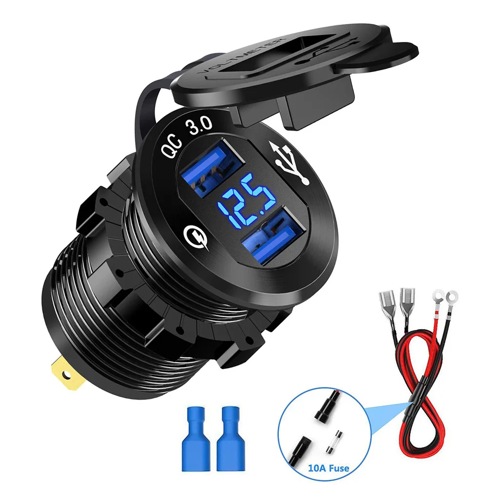 Dual USB Charger Socket Power Outlet Adapter Waterproof Charging Port With LED Voltmeter For 12V/24V Car Marine Boat Truck
Dual USB Charger Socket Power Outlet Adapter Waterproof Charging Port With LED Voltmeter For 12V/24V Car Marine Boat Truck