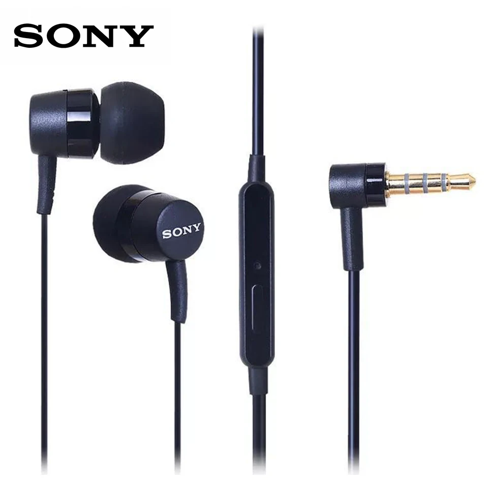 

SONY MH750 Stereo Earphones 3.5mm Wired Headset Sport Earbuds HIFI Headphones Handsfree with Mic for Smartphones Music Gaming