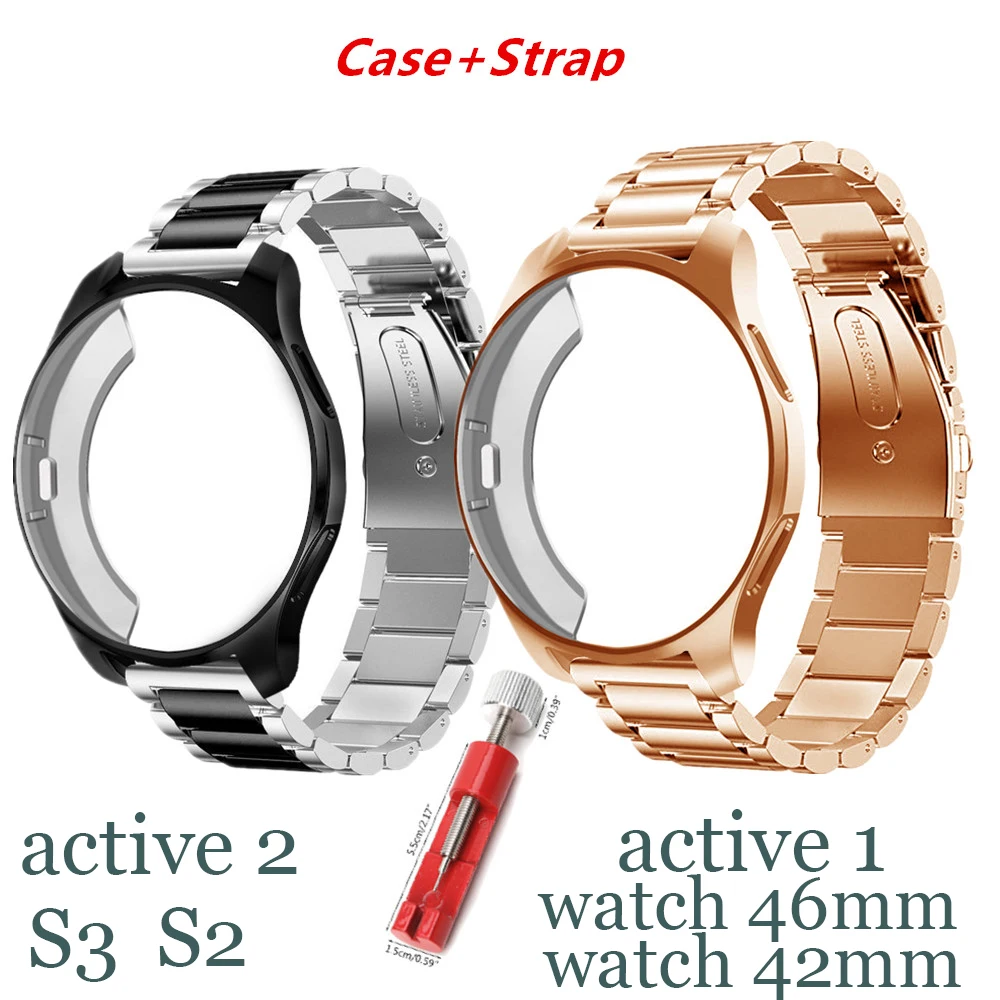 case+Strap For Galaxy watch 46mm 42mm active 2 44mm 40mm samsung Gear S3 Frontier 20mm/22mm watch band Stainless Steel TPU case 
case+Strap For Galaxy watch 46mm 42mm active 2 44mm 40mm samsung Gear S3 Frontier 20mm/22mm watch band Stainless Steel TPU case