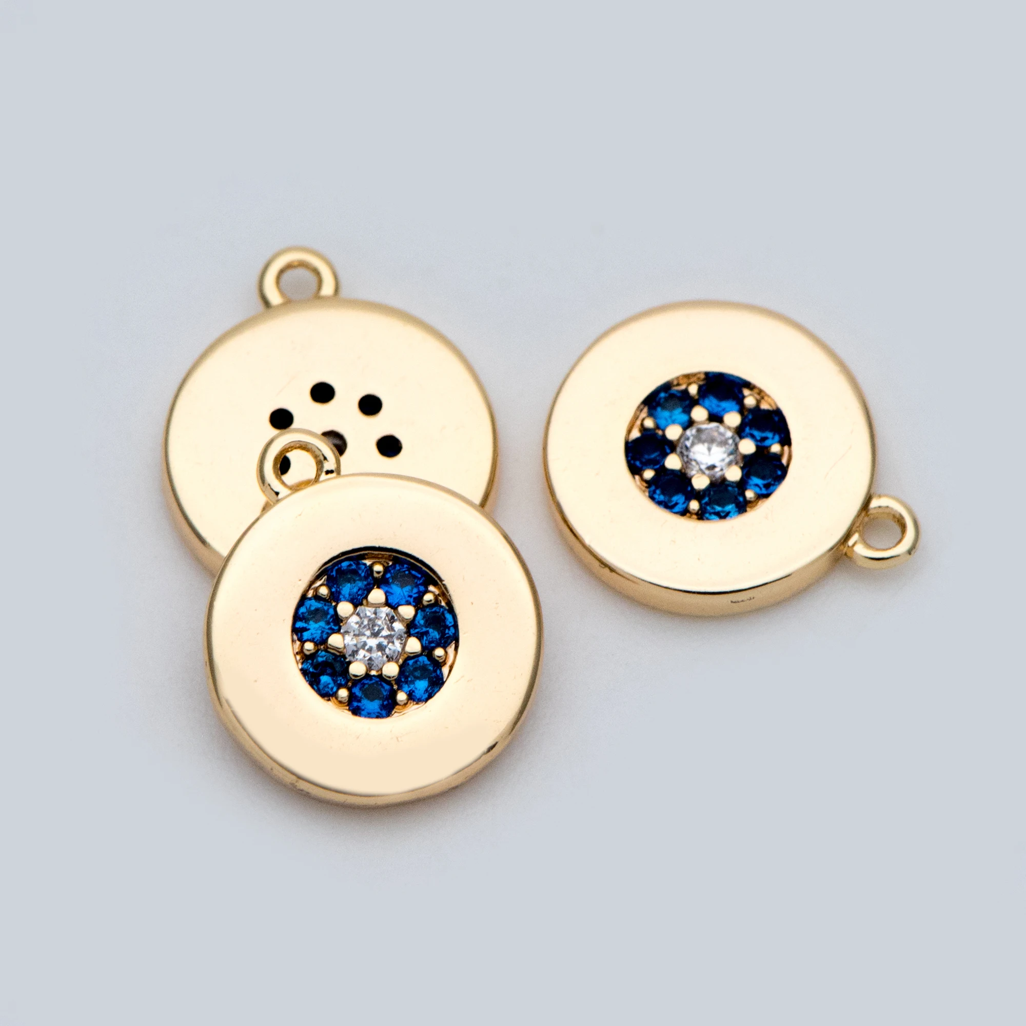4pcs CZ Paved Gold Disc Charms 9x10mm, Real Gold plated Brass, Round Coin Disk Pendants (GB-760)
4pcs CZ Paved Gold Disc Charms 9x10mm, Real Gold plated Brass, Round Coin Disk Pendants (GB-760)