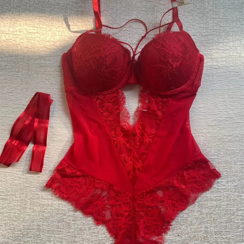 New Sexy Lingerie, Gathered Ladies Bra, Underwire Cup, Lace Perspective Seductive One-piece Underwear, Corset, Home Clothing
New Sexy Lingerie, Gathered Ladies Bra, Underwire Cup, Lace Perspective Seductive One-piece Underwear, Corset, Home Clothing