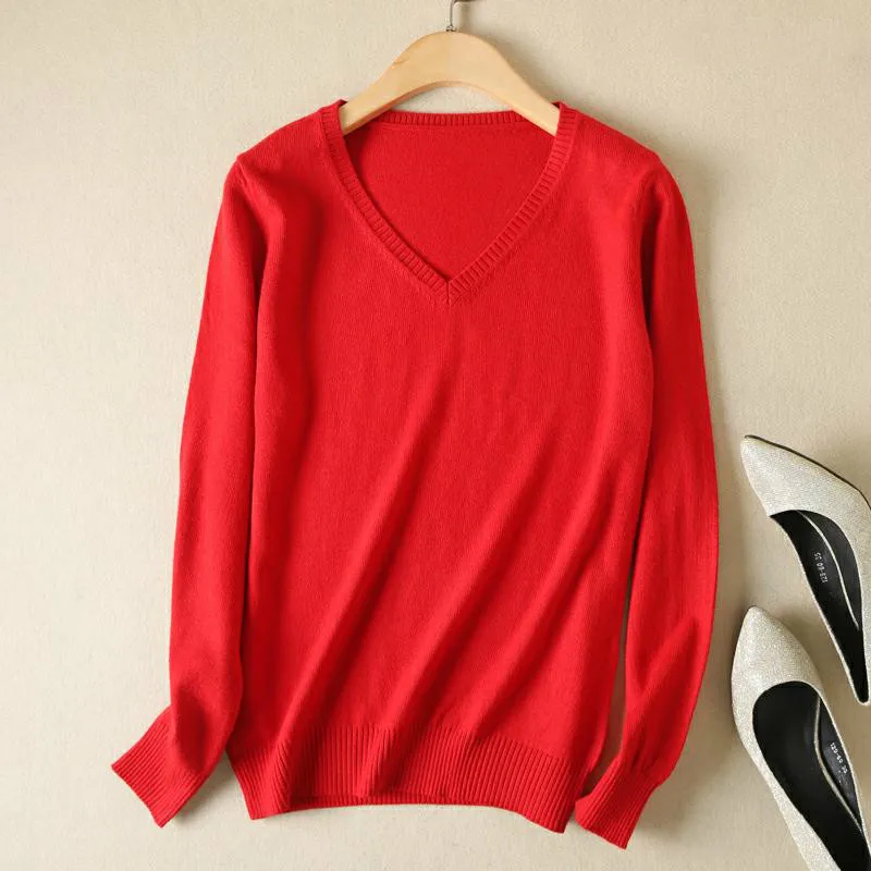 JVEII Women Sweater Knitted Female Long Sleeve V-neck Cashmere Sweater And Pullover Female Autumn Winter Slim Jumpers Casual
JVEII Women Sweater Knitted Female Long Sleeve V-neck Cashmere Sweater And Pullover Female Autumn Winter Slim Jumpers Casual