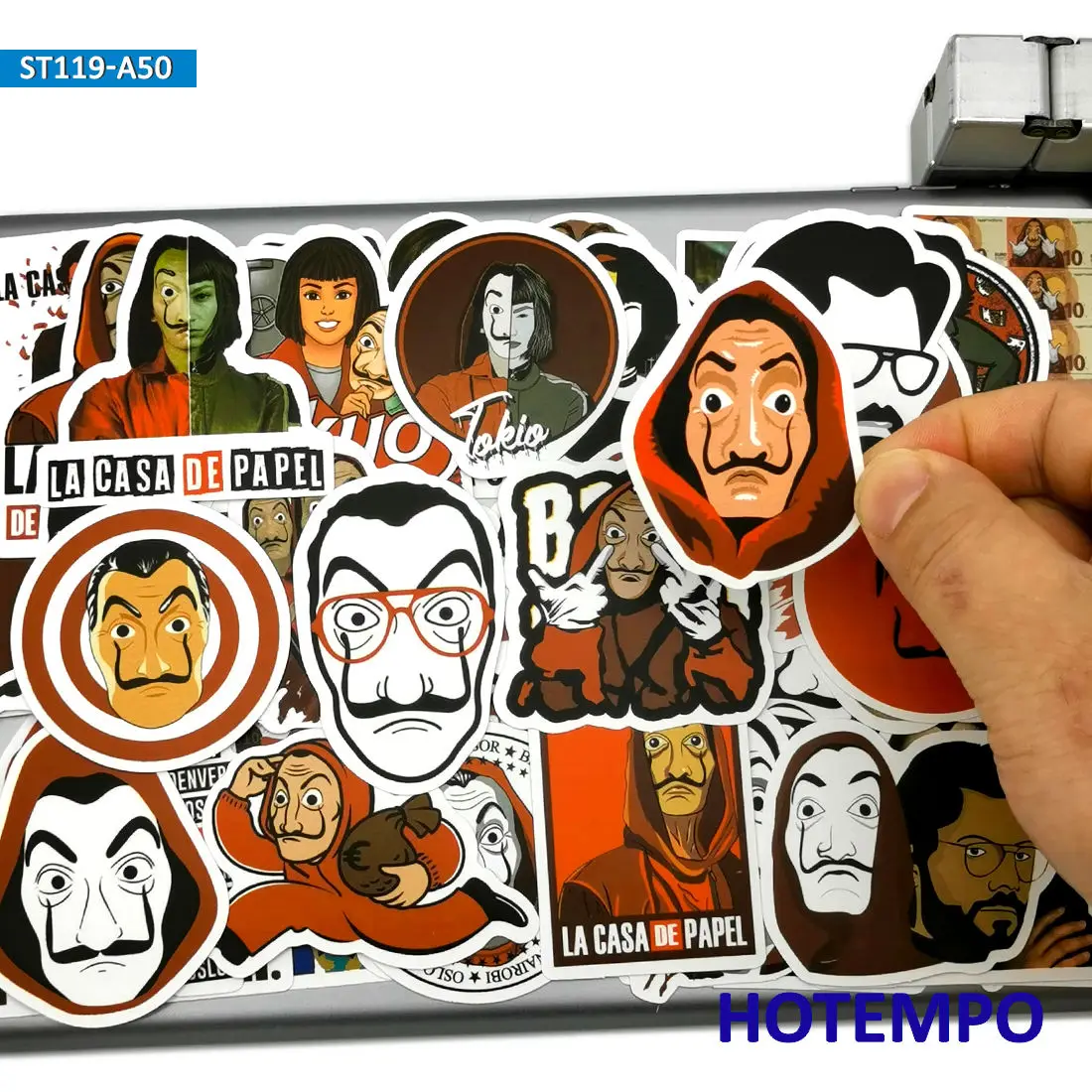 50pcs House of Paper TV Series Suspense Style Stickers Money Heist on Mobile Phone Laptop Luggage Skateboard Case Decal Stickers
50pcs House of Paper TV Series Suspense Style Stickers Money Heist on Mobile Phone Laptop Luggage Skateboard Case Decal Stickers