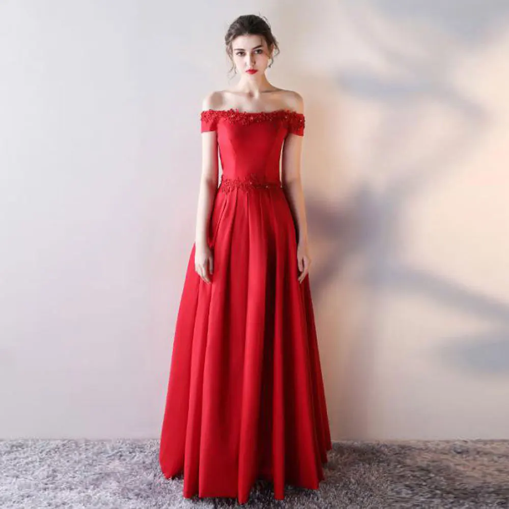 Off-the-shoulder horizontal neck Red A-line Floor length Sweep/Brush Applique Beading Banbage Sleeveless Draped Evening Dresses
Off-the-shoulder horizontal neck Red A-line Floor length Sweep/Brush Applique Beading Banbage Sleeveless Draped Evening Dresses