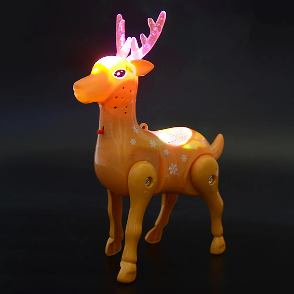 Electric Walking Sika Deer Animal Toy with LED Music Leash Interactive Kids |
