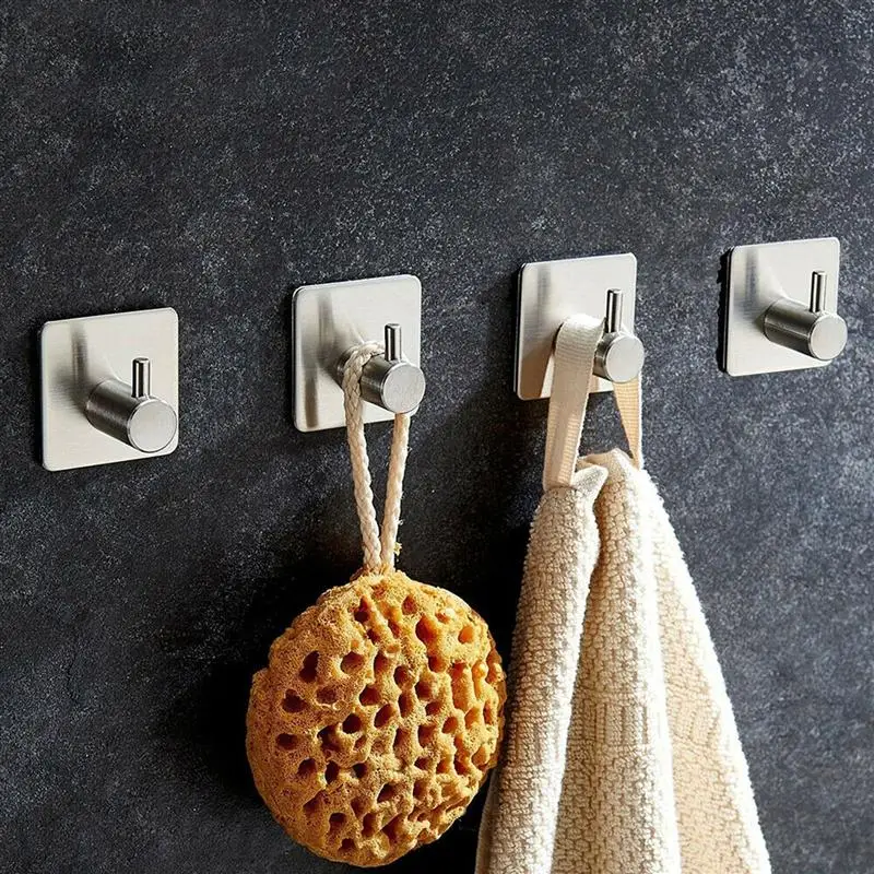 4pcs Adhesive Stainless Steel Hooks Traceless Door Hanger Metal Rustproof Towel Multi-Functional Hooks For Kitchen Bathroom
4pcs Adhesive Stainless Steel Hooks Traceless Door Hanger Metal Rustproof Towel Multi-Functional Hooks For Kitchen Bathroom