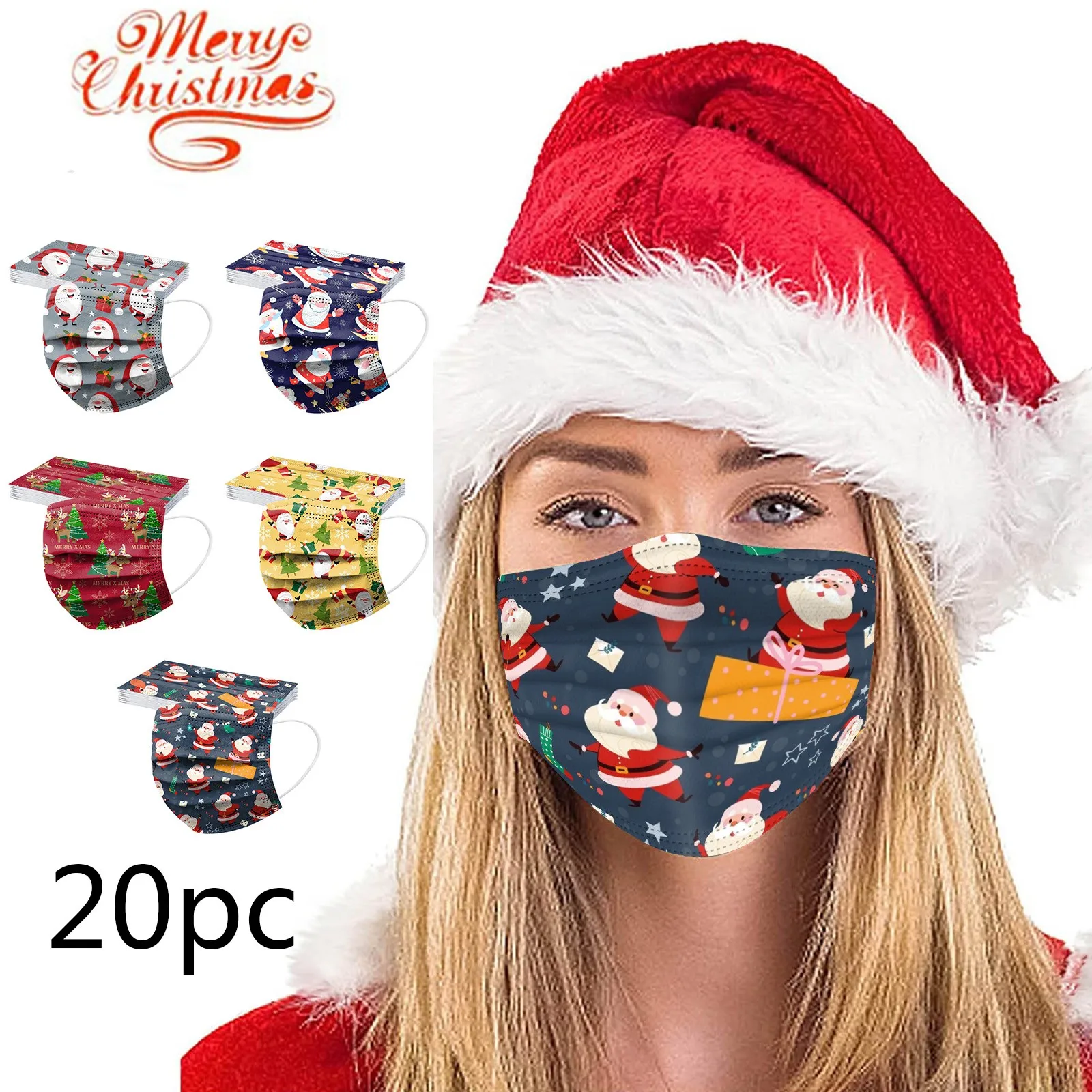 20pcs Christmas Masks for Women Printed Xmas Disposable Face Mask adult Covers Fashion Mouths Halloween Cosplay Маска Navidad
20pcs Christmas Masks for Women Printed Xmas Disposable Face Mask adult Covers Fashion Mouths Halloween Cosplay Маска Navidad