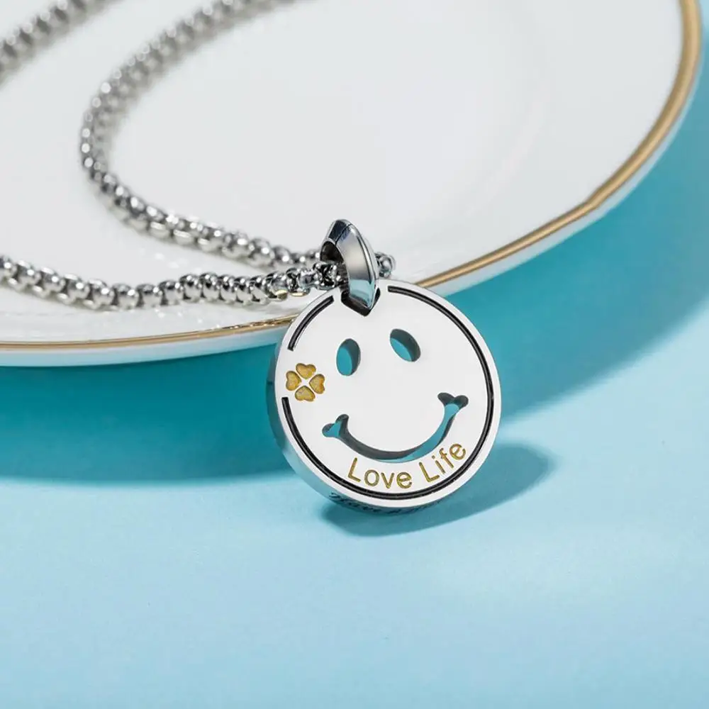 2022 New Fashion Hip-hop Smiling Pendant Necklace Letter Love Life Titanium Steel Pendant Necklace Trendy Men Women Jewelry
2022 New Fashion Hip-hop Smiling Pendant Necklace Letter Love Life Titanium Steel Pendant Necklace Trendy Men Women Jewelry