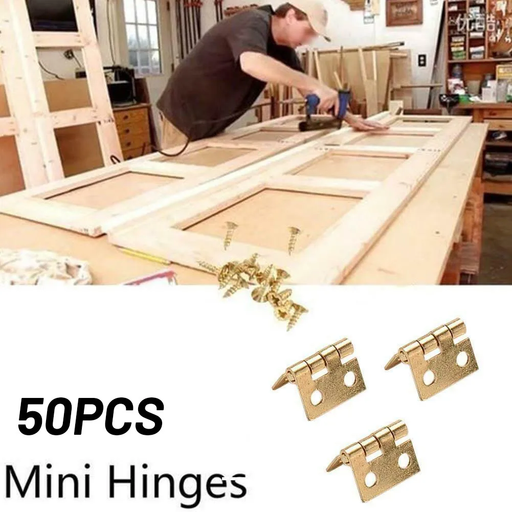 50Pcs 8X10mm Door Hinges Nails Furniture Accessories Brass Plated Mini Hinge Small Decorative Jewelry Wooden Box Cabinet
50Pcs 8X10mm Door Hinges Nails Furniture Accessories Brass Plated Mini Hinge Small Decorative Jewelry Wooden Box Cabinet