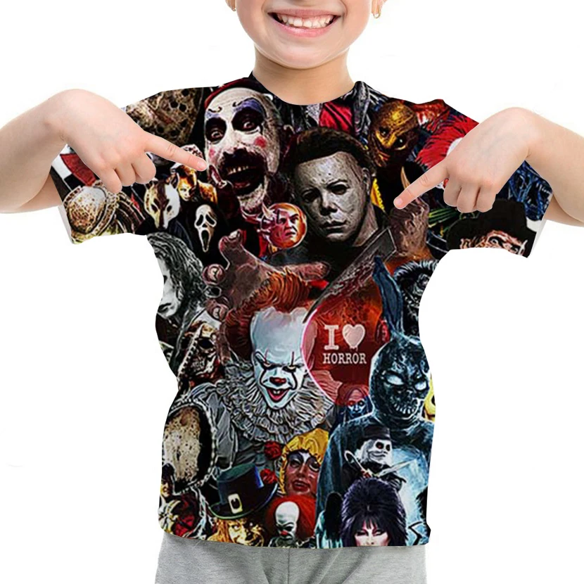 Kawaii Cartoon Kids T-shirts Clothes Summer Tops Funny Horror Movie 3d Print T Shirt Kids Girls Tops Tshirt Children Clothing
Kawaii Cartoon Kids T-shirts Clothes Summer Tops Funny Horror Movie 3d Print T Shirt Kids Girls Tops Tshirt Children Clothing