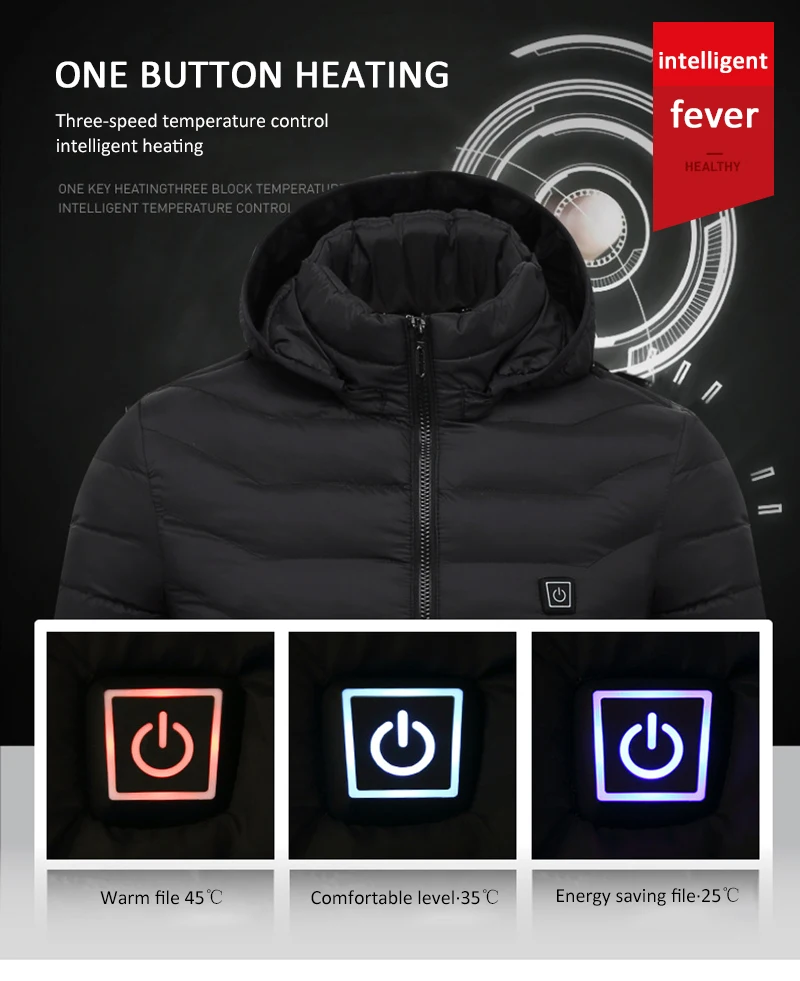 Electric Heating Jacket Adult Electric USB Heated Vest Unisex Winter Riding Skiing Warm Heating Coat Jacket Winter Coat with Cap
Electric Heating Jacket Adult Electric USB Heated Vest Unisex Winter Riding Skiing Warm Heating Coat Jacket Winter Coat with Cap