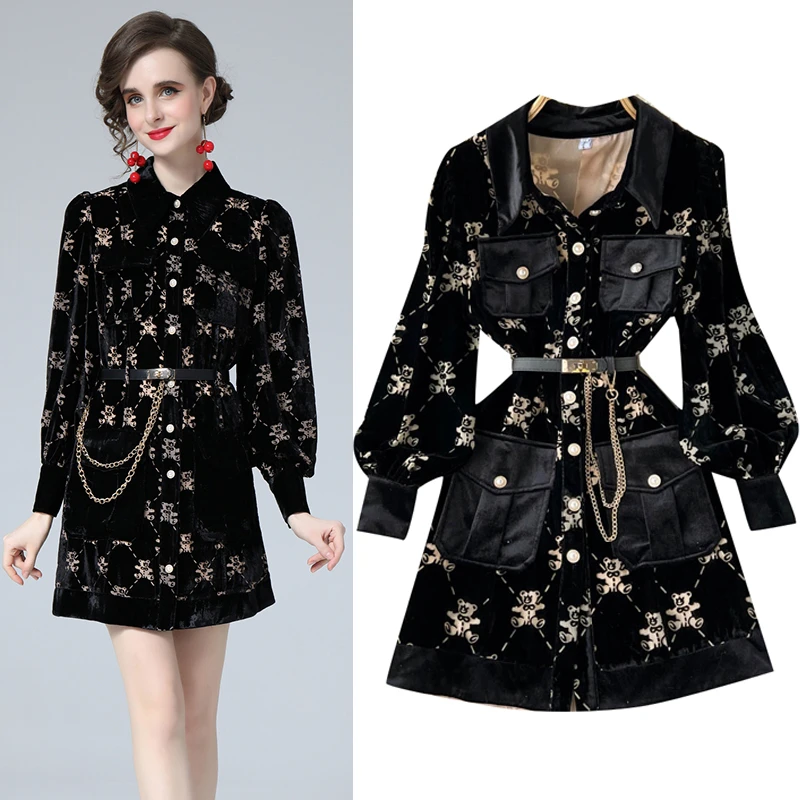 Женское платье на завязках, элегантное платье в английском стиле с мультяшным принтом, отложным воротником и длинным рукавом, платье с пояс...
Женское платье на завязках, элегантное платье в английском стиле с мультяшным принтом, отложным воротником и длинным рукавом, платье с пояс...