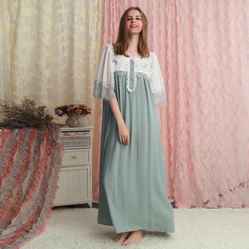 sleeve Nightgown Woman Princess Nightdress Lace Short sleeve Long Nightgowns Lady Dress Sleepwear Summer
sleeve Nightgown Woman Princess Nightdress Lace Short sleeve Long Nightgowns Lady Dress Sleepwear Summer