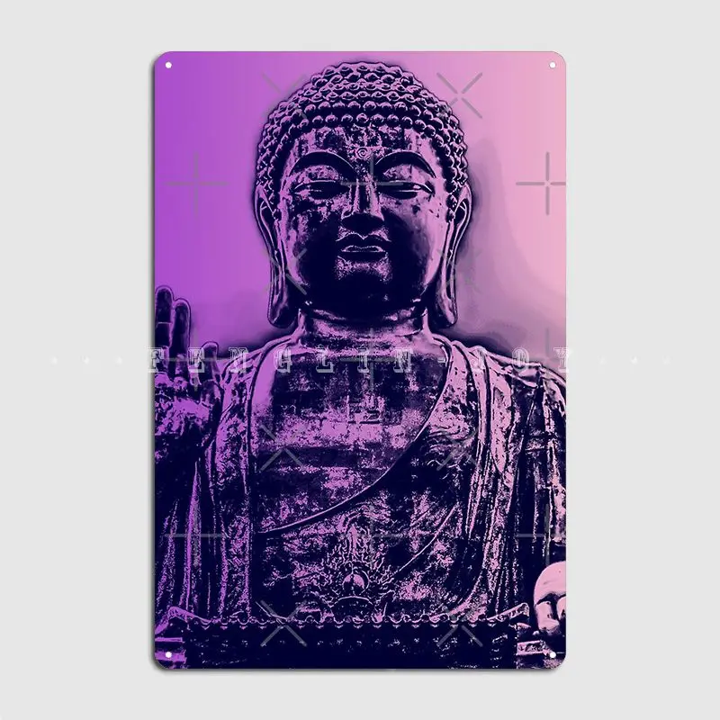 Большой Будда Румяна Розовый Протон фиолетовый постер металлические таблички