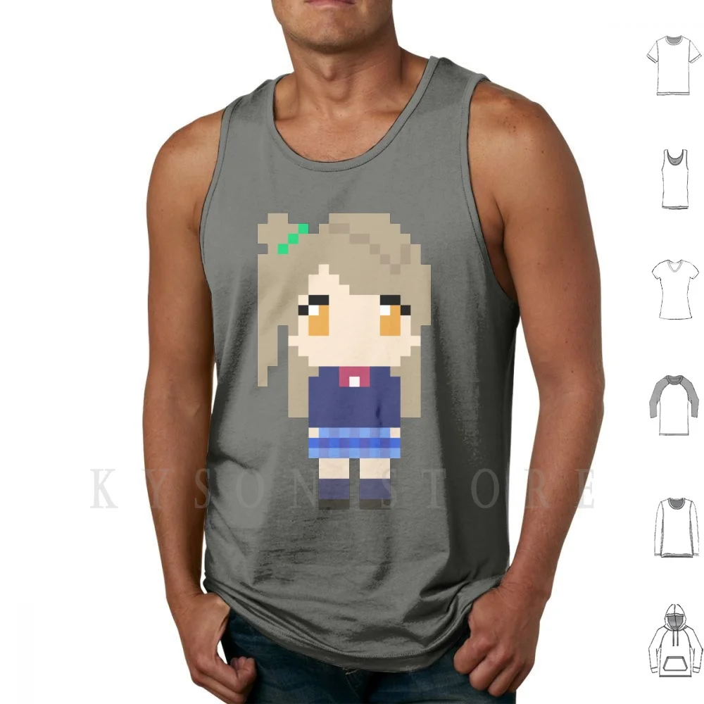 Майка Pixel kotory жилет 100% хлопок школьный Idol Tomodachi Love Live Muse Printemps серый|Майки| |