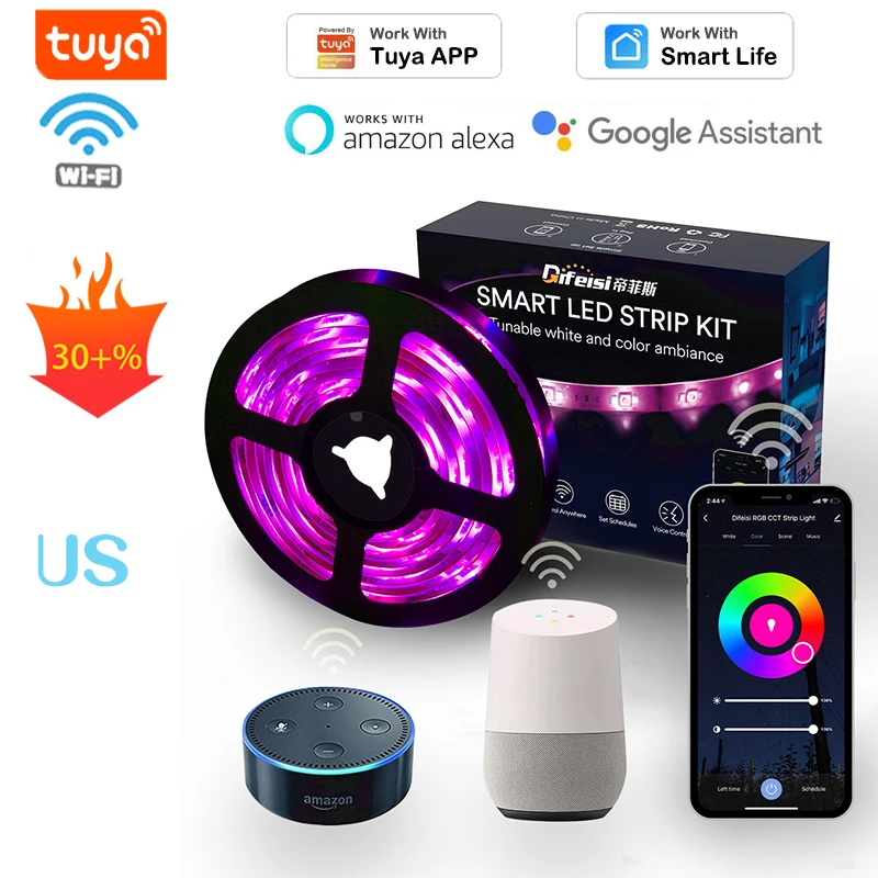 2M Tuya Wifi LED light with Alexa Google Assistant Voice control RGB Indoor Neon light wireless Control Extendable Version
2M Tuya Wifi LED light with Alexa Google Assistant Voice control RGB Indoor Neon light wireless Control Extendable Version