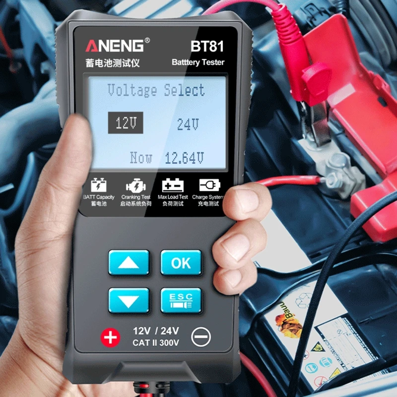 Auto Car Battery Tester Car Battery Analyzer for 12V/24V for Cars Vehicles Trucks Cranking / Max Load Testing
Auto Car Battery Tester Car Battery Analyzer for 12V/24V for Cars Vehicles Trucks Cranking / Max Load Testing