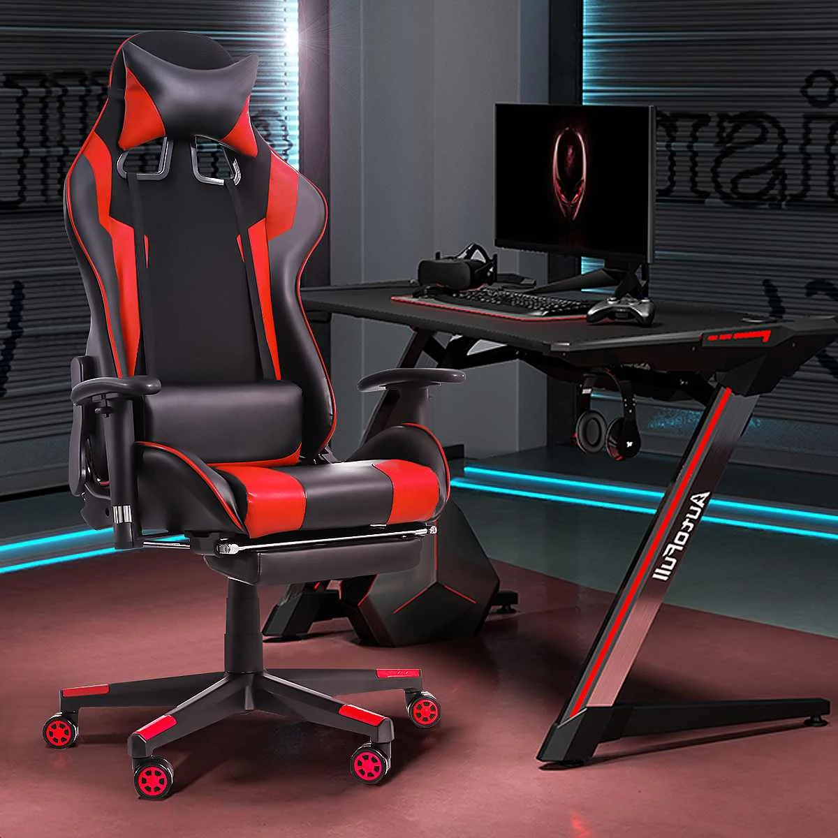 

Поворотный, из искусственной кожи, офисные кресла, WCG игровое кресло офисное компьютерное кресло стол и стул или игровой геймер стулья мебел...