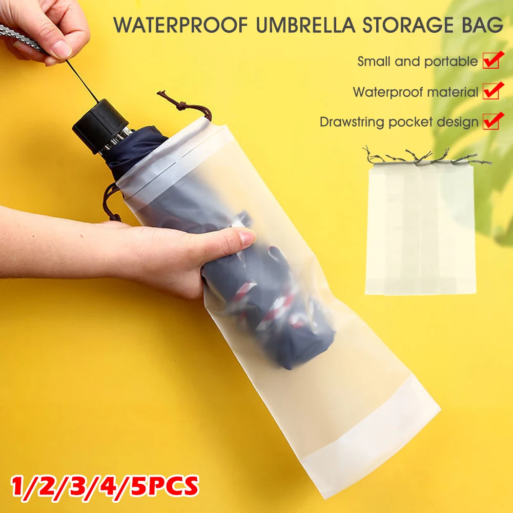 Transparent Umbrella Cover Waterproof Reusable Portable Umbrella Holder Storage Bags with Drawstring
Transparent Umbrella Cover Waterproof Reusable Portable Umbrella Holder Storage Bags with Drawstring