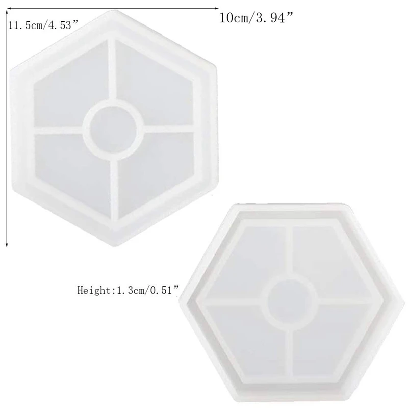 4 Pack Hexagon Silicone Coaster Molds Silicone Resin Mold, Clear Epoxy Molds For Casting With Resin, Concrete, Cement And Polyme
4 Pack Hexagon Silicone Coaster Molds Silicone Resin Mold, Clear Epoxy Molds For Casting With Resin, Concrete, Cement And Polyme