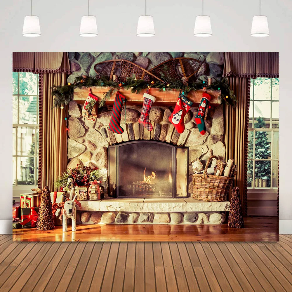 Winter Brick Fireplace Background for Photography Socks Window Christmas Birthday Portrait Backdrop Merry Xmas Party Decorations
Winter Brick Fireplace Background for Photography Socks Window Christmas Birthday Portrait Backdrop Merry Xmas Party Decorations