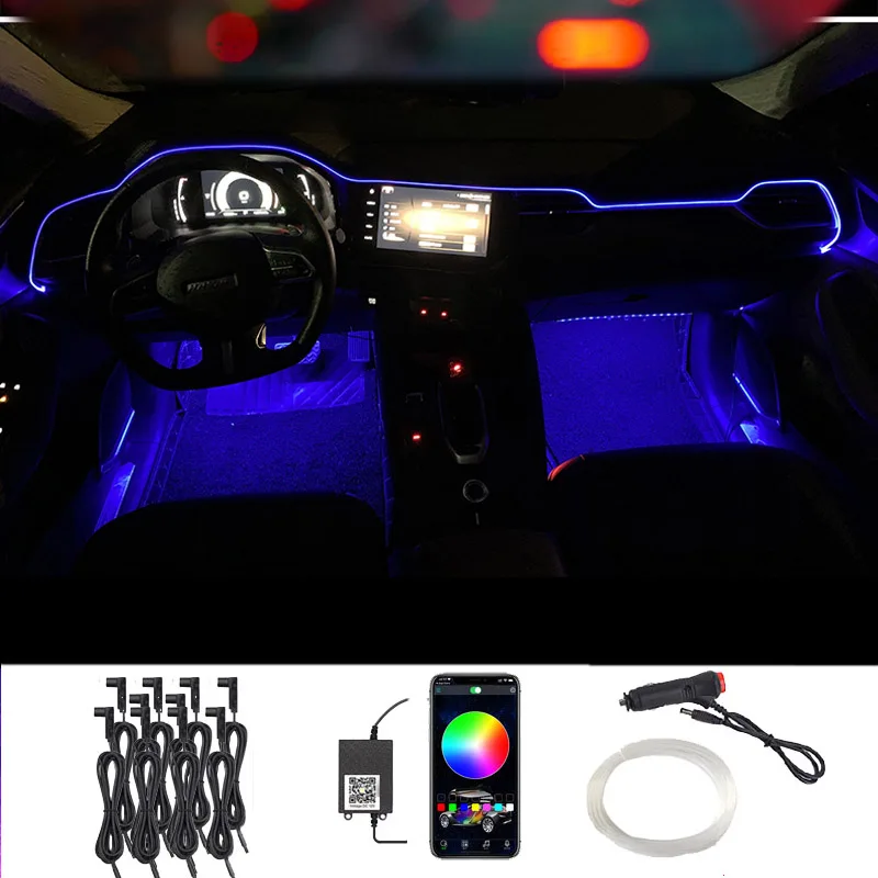 New LED Car Interior Ambient Mood Light Flexible RGB App Control Auto Decorative Dashboard Foot Door Atmosphere EL Neon Lamp 12V
New LED Car Interior Ambient Mood Light Flexible RGB App Control Auto Decorative Dashboard Foot Door Atmosphere EL Neon Lamp 12V