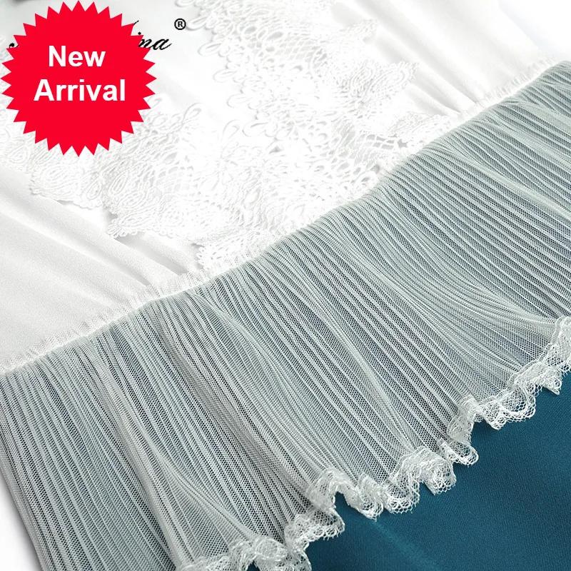 Fashion Designer dress Spring Women's Dress Long sleeve Lace Ruffles Patchwork Package hip Split Dresses
Fashion Designer dress Spring Women's Dress Long sleeve Lace Ruffles Patchwork Package hip Split Dresses