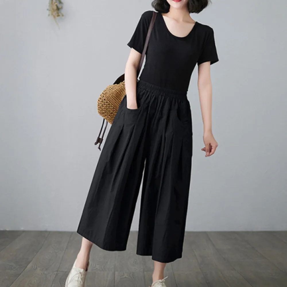 New Summer 2021 Button Pocket Decoration Casual Fashion Comfortable Loose Pants Wide Leg Pants Solid Color Nine 
New Summer 2021 Button Pocket Decoration Casual Fashion Comfortable Loose Pants Wide Leg Pants Solid Color Nine