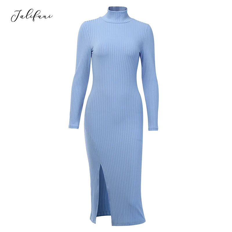 Autumn Winter Turtleneck Cotton Knitted Dress Casual Long Sleeve Solid Split Elegant Dress Slim Sexy Knee-Length Party Dresses
Autumn Winter Turtleneck Cotton Knitted Dress Casual Long Sleeve Solid Split Elegant Dress Slim Sexy Knee-Length Party Dresses