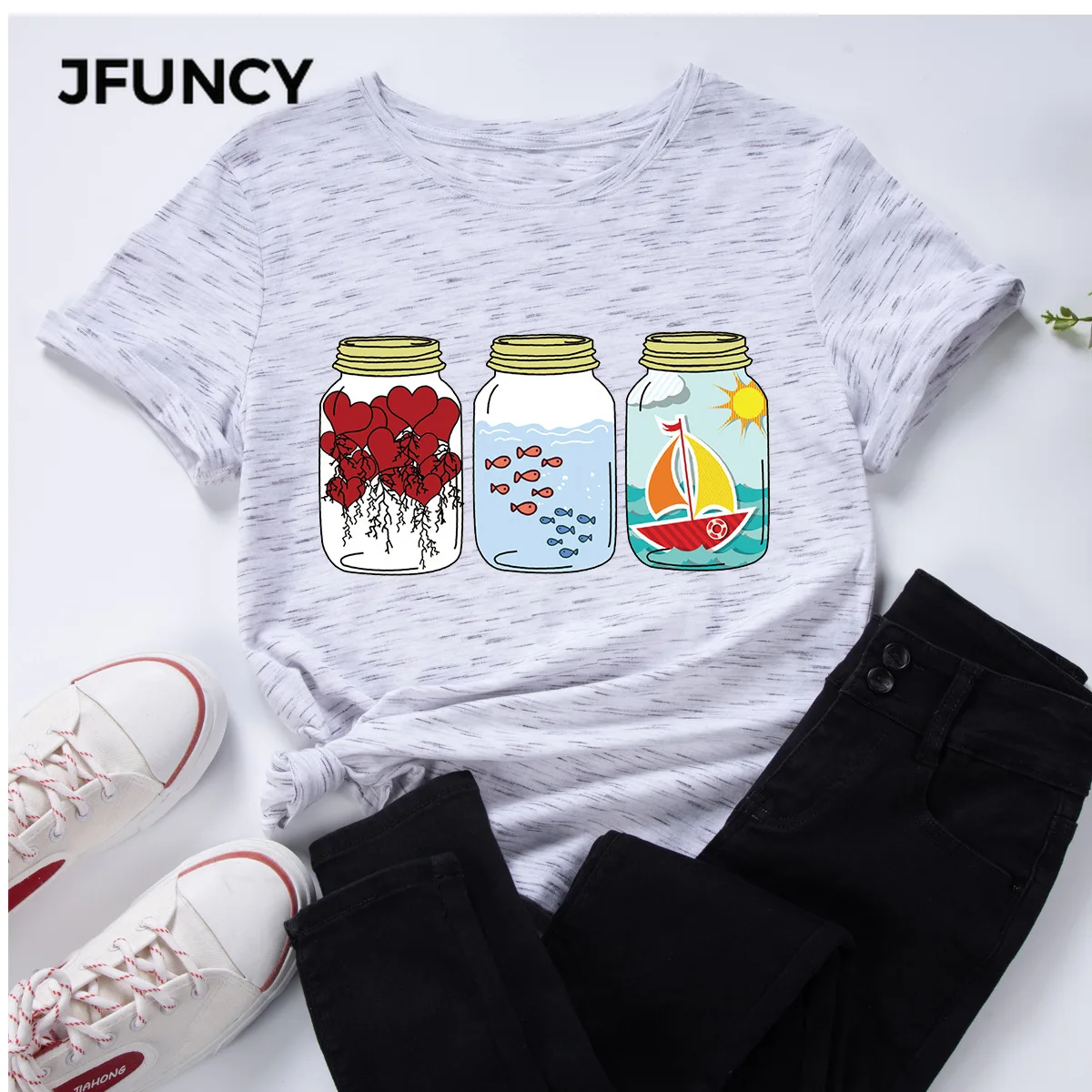 JFUNCY Lady Tops Summer Cotton Woman Graphic Tee Shirts Wishing Bottle Print Female Tshirt Large Size Harajuku Women Clothes
JFUNCY Lady Tops Summer Cotton Woman Graphic Tee Shirts Wishing Bottle Print Female Tshirt Large Size Harajuku Women Clothes