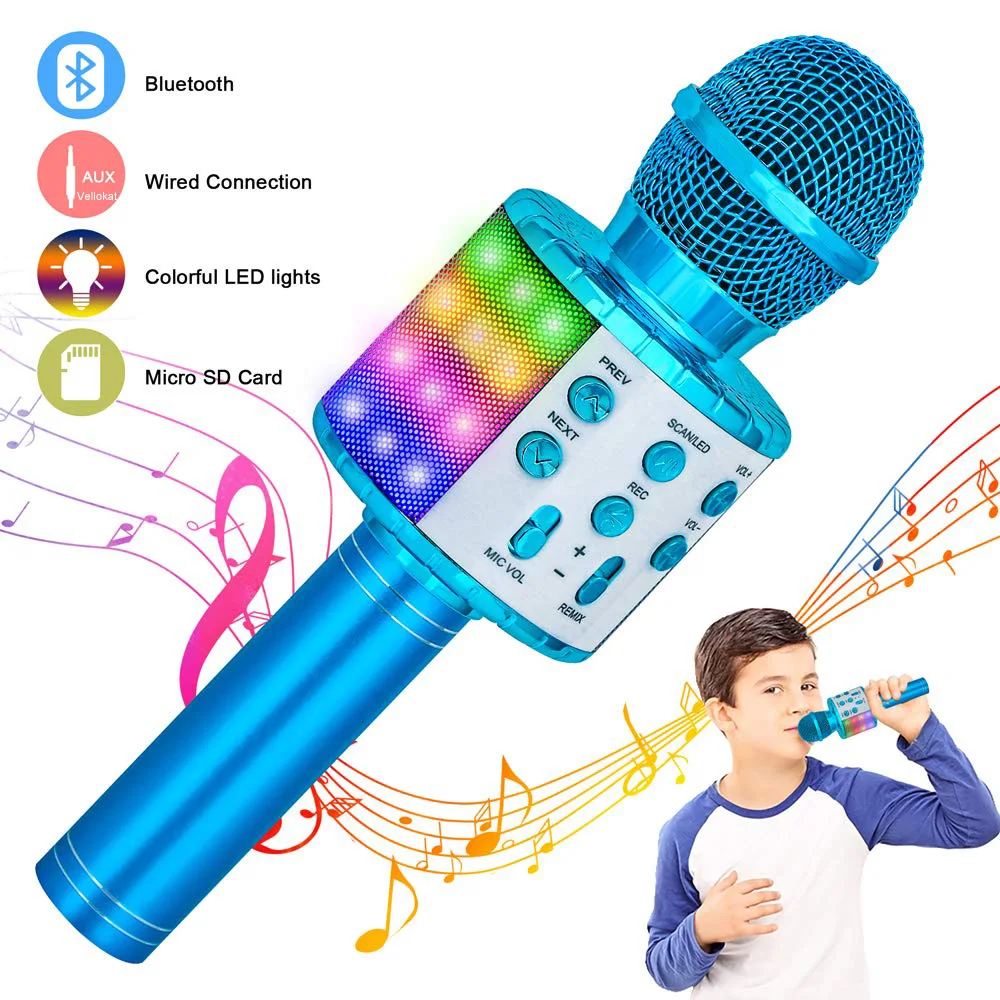 Беспроводной Bluetooth микрофон для караоке портативный динамик ручной домашний KTV