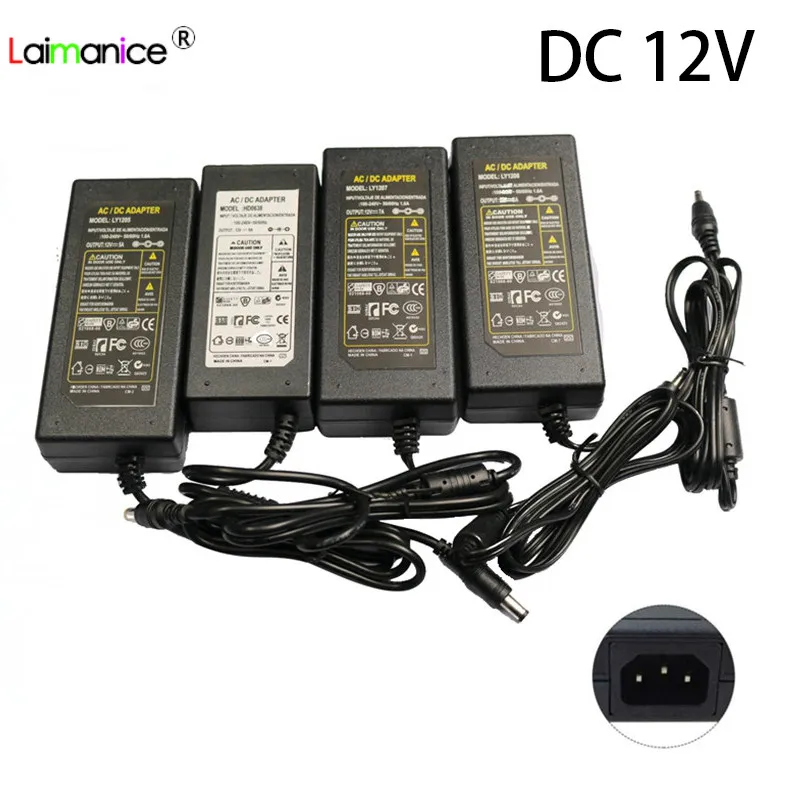 Фото AC110 220V к DC 12V 1A 2A 3A 5A 6A 8A 10A зарядное устройство EU/US/UK/AU вилка преобразователь адаптер