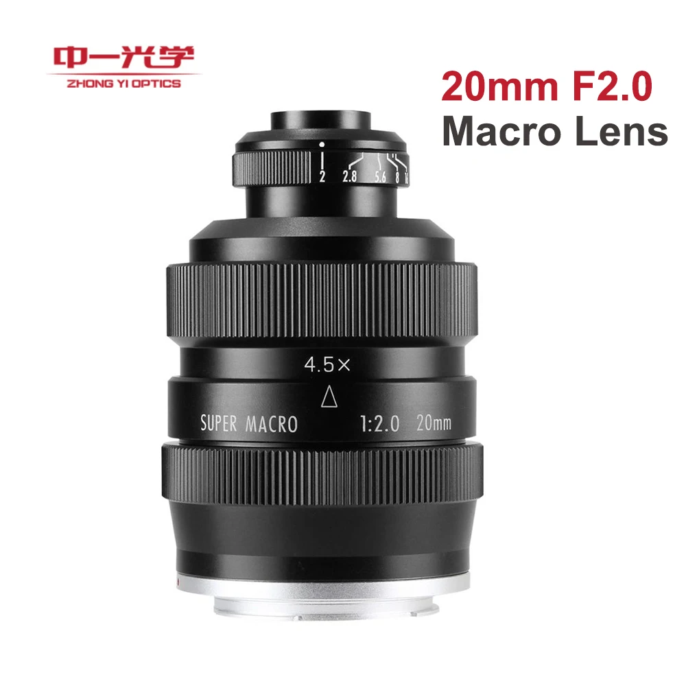 Zhongyi 20 мм F2 4.5X Mitakon супер макрообъектив для Canon EF EOS M Nikon F Sony E Pentax K M4/3 Fujifilm X Minolta A mount |