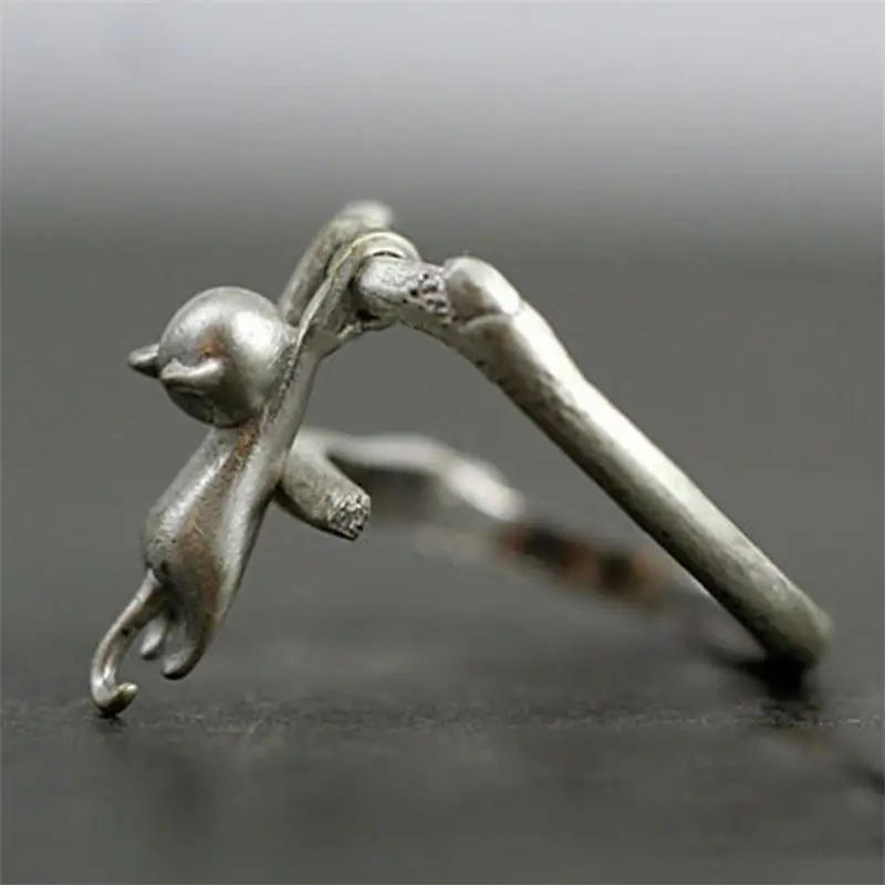 Simple Cute Silver Color Cat Women Rings Fashion Street Shot Ring Exquisite Temperament Jewelry 
Simple Cute Silver Color Cat Women Rings Fashion Street Shot Ring Exquisite Temperament Jewelry