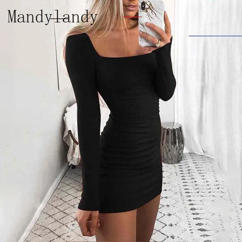 Mandylandy Women's Sexy Slim Dress Spring and Autumn Elegant Long Sleeve Solid Color High Waist Square Collar Mini Dress
Mandylandy Women's Sexy Slim Dress Spring and Autumn Elegant Long Sleeve Solid Color High Waist Square Collar Mini Dress