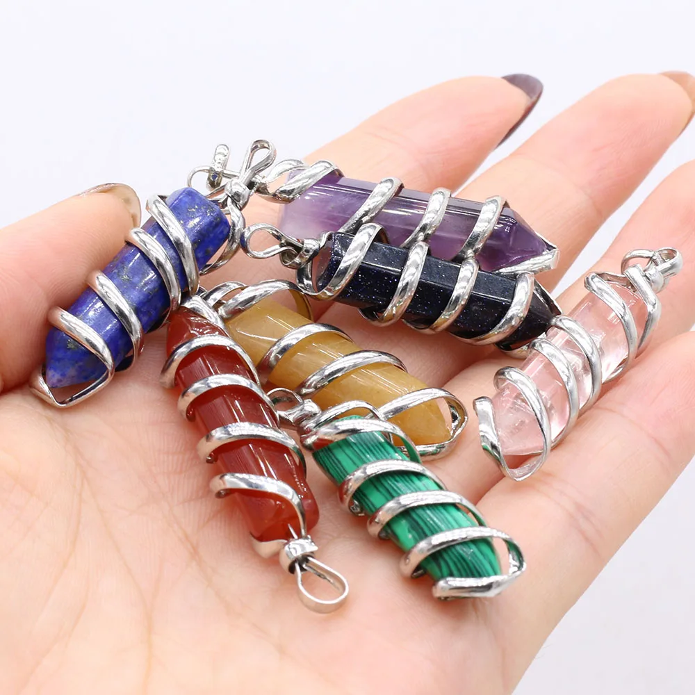 

Natural Semi-precious Stone Pendant Lapis Lazuli Agate Turquoise for DIY Jewelry Making Necklace Earring Bracelet Handmade