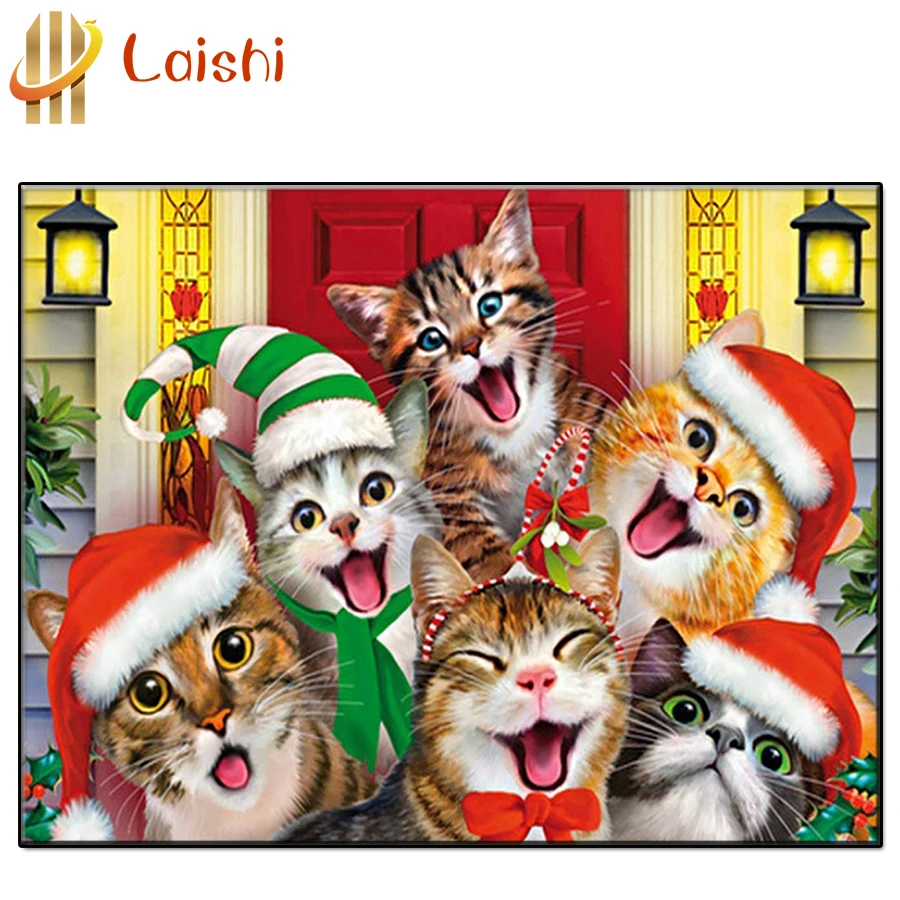 DIY Christmas decoration, cute little cat, Christmas hat Diamond painting circle full character mosaic cross stitch home decor
DIY Christmas decoration, cute little cat, Christmas hat Diamond painting circle full character mosaic cross stitch home decor