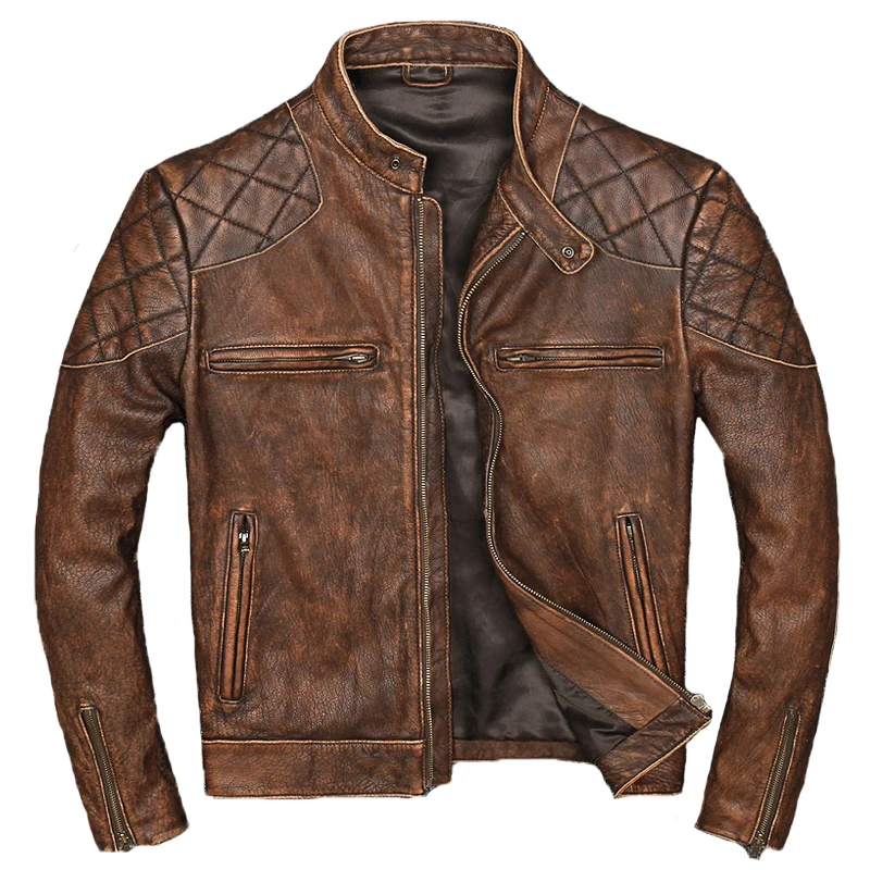 2021 Men's Genuine Leather Jacket Vintage Motorcycle Leather Jackets Cowhide Real Leather Biker Coat for Male
2021 Men's Genuine Leather Jacket Vintage Motorcycle Leather Jackets Cowhide Real Leather Biker Coat for Male