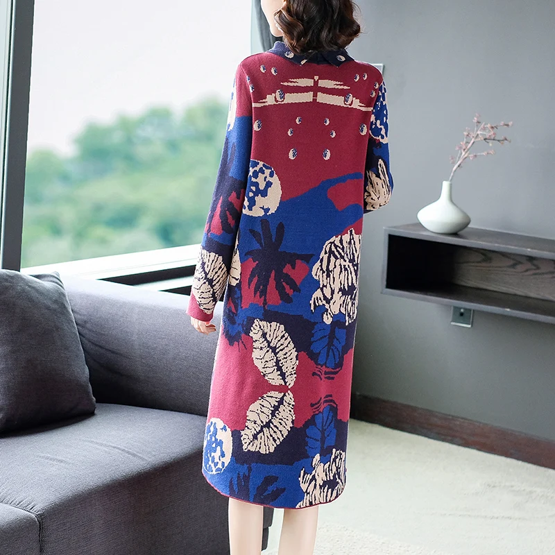 2021 Autumn Winter Vintage Women Red Print Midi Dresses Casual Plus Size Knitting Sweater Elegant Party Comfort One Piece Dress
2021 Autumn Winter Vintage Women Red Print Midi Dresses Casual Plus Size Knitting Sweater Elegant Party Comfort One Piece Dress