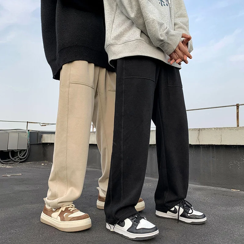 SYUHGFA Men's Clothing 2022 Autumn New Black Khaki Wide Leg Pants For Couple Elastic Waist Causal Sweatpants Trousers For Male
SYUHGFA Men's Clothing 2022 Autumn New Black Khaki Wide Leg Pants For Couple Elastic Waist Causal Sweatpants Trousers For Male