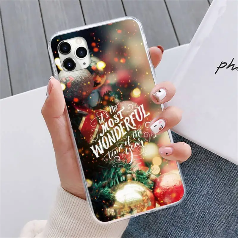 Рождественский чехол для телефона с Санта-Клаусом оленем елкой iphone 12 5 5s 5c se 6 6s 7 8