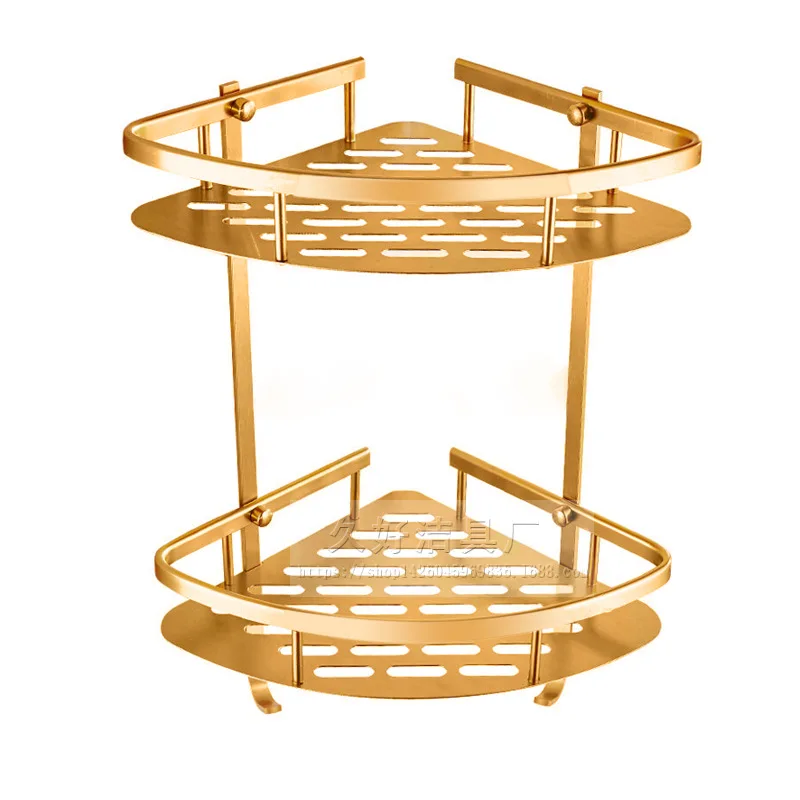 Gold Space Auminum Corner Shelves Bathroom Shower Baskets 2 Layer Wall Mounted Storage Rack Bathroom Accessories
Gold Space Auminum Corner Shelves Bathroom Shower Baskets 2 Layer Wall Mounted Storage Rack Bathroom Accessories
