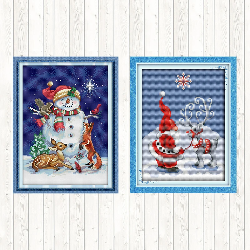 Рождественский Набор для вышивки крестом Midnight Snowman DIY Рукоделие Ремесла домашний