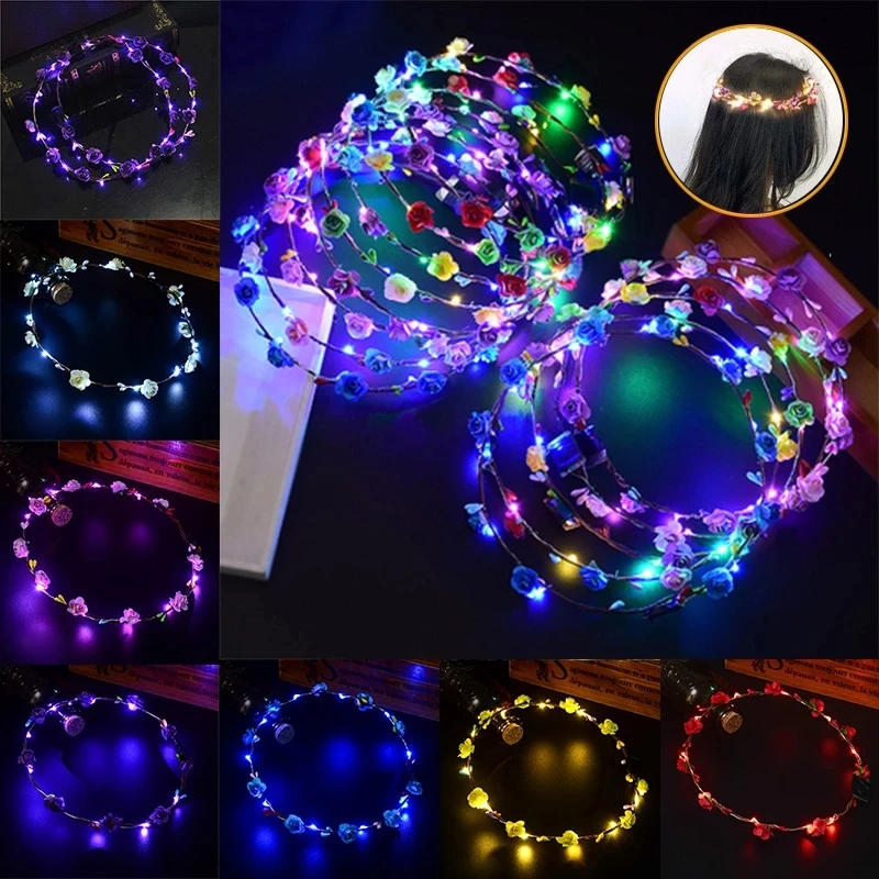 2 PCS LED Wedding Party Crown Illuminated Hairband Hair Accessories Crown Flower Hairband Garland Party DIY Decoration Props
2 PCS LED Wedding Party Crown Illuminated Hairband Hair Accessories Crown Flower Hairband Garland Party DIY Decoration Props