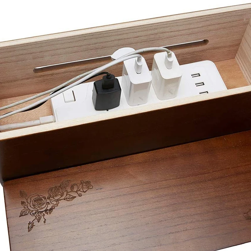 Cable Management Box Wooden Cord Organizer Box for Extension Cord Power Stripe Surge Protector Wire
Cable Management Box Wooden Cord Organizer Box for Extension Cord Power Stripe Surge Protector Wire