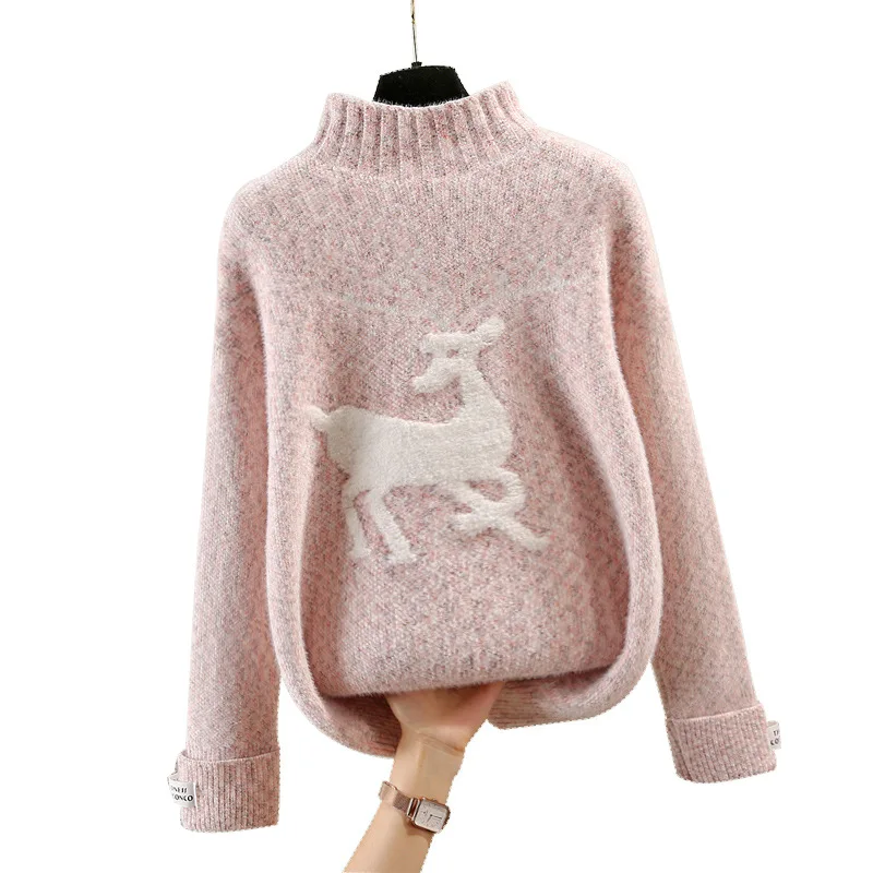 New Winter Fashion Sweater Deer Snowflake Christmas Sweater Women Coat Long Wool Knitted Korean Loose Womens Pullover
New Winter Fashion Sweater Deer Snowflake Christmas Sweater Women Coat Long Wool Knitted Korean Loose Womens Pullover
