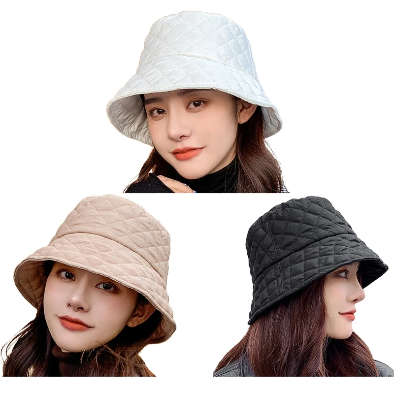 

Корейская версия, теплая однотонная клетчатая шляпа для рыбака, Панама в клетку для женщин G5AE