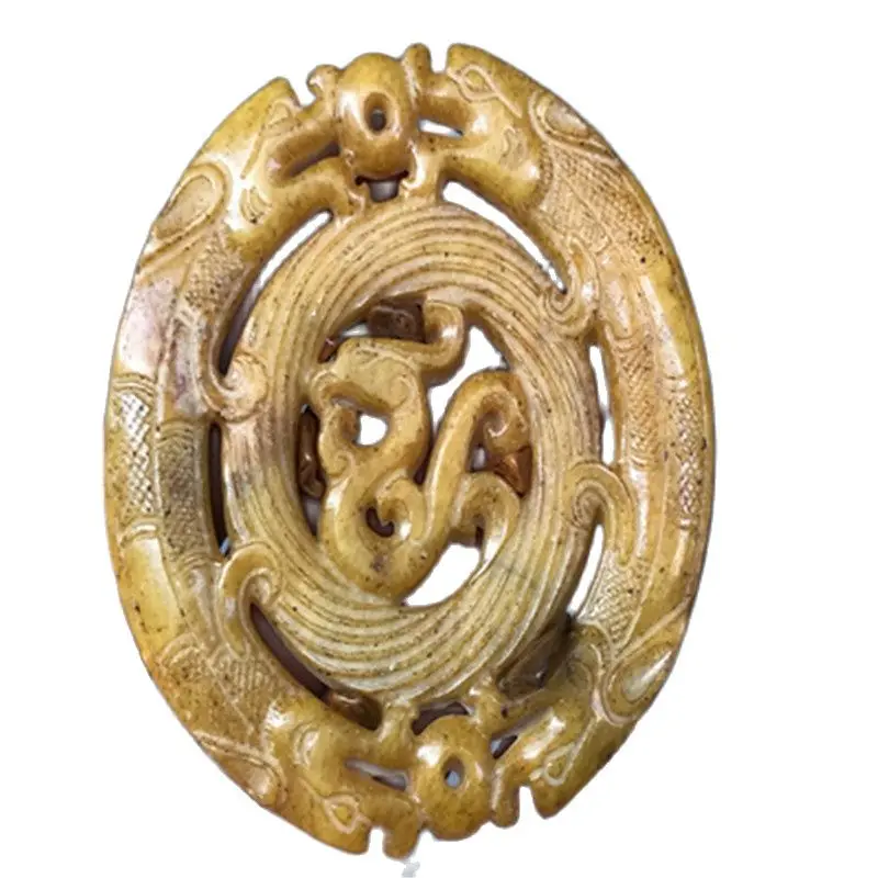 

Ming and Qing Dynasties old dragon and Phoenix ornaments high ancient jade old Xiuyu pendants