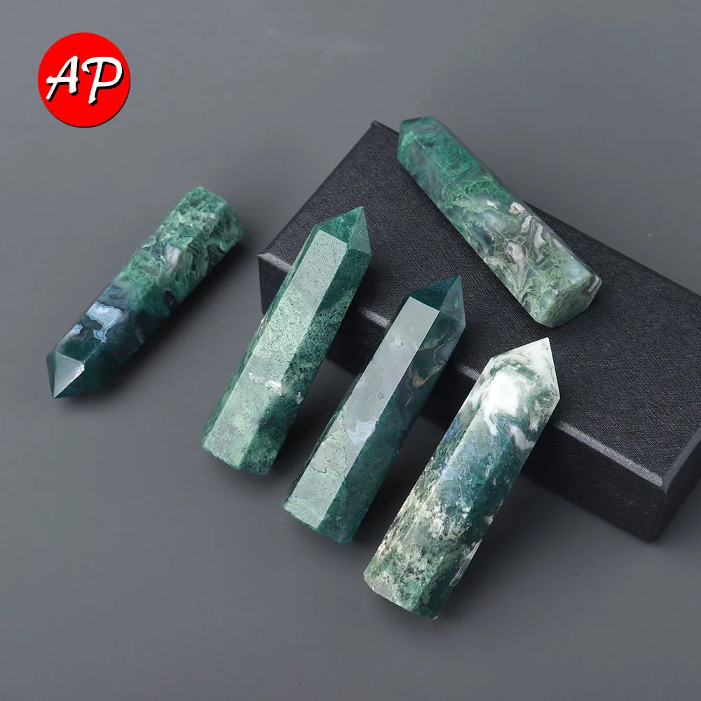 8-10cm Natural Crystal Green Water Grass Agate Crystal Point Wand Healing Moss Jade Hexagonal Crystal Column Ornaments
8-10cm Natural Crystal Green Water Grass Agate Crystal Point Wand Healing Moss Jade Hexagonal Crystal Column Ornaments