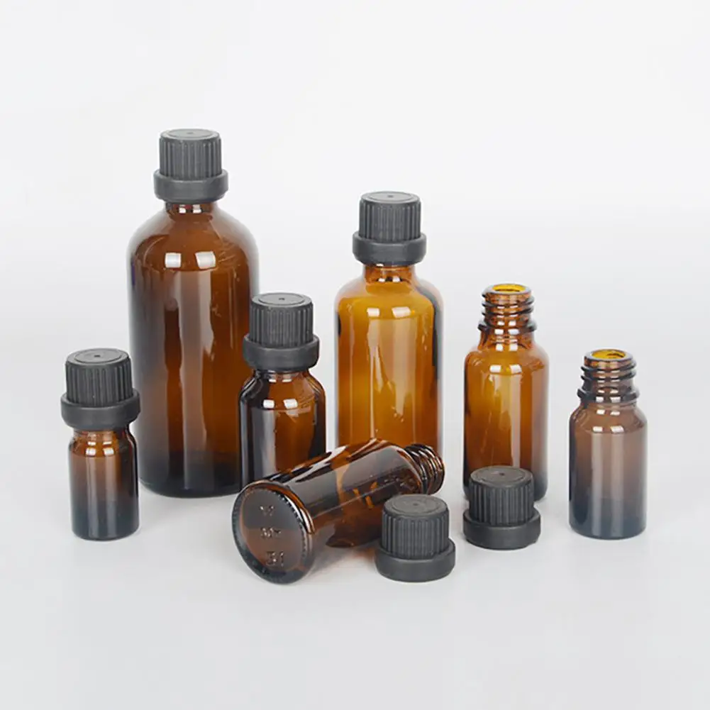 Фото Коричневая бутылка для эфирного масла Противоугонная крышка стеклянная образец(China)